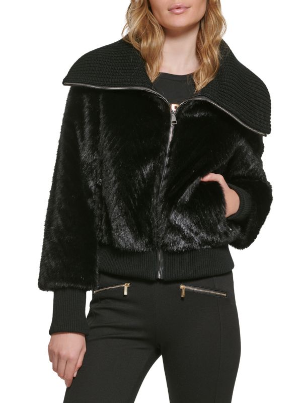 Женское Бомбер-Пальто с Искусственным Мехом от Karl Lagerfeld Paris Karl Lagerfeld Paris
