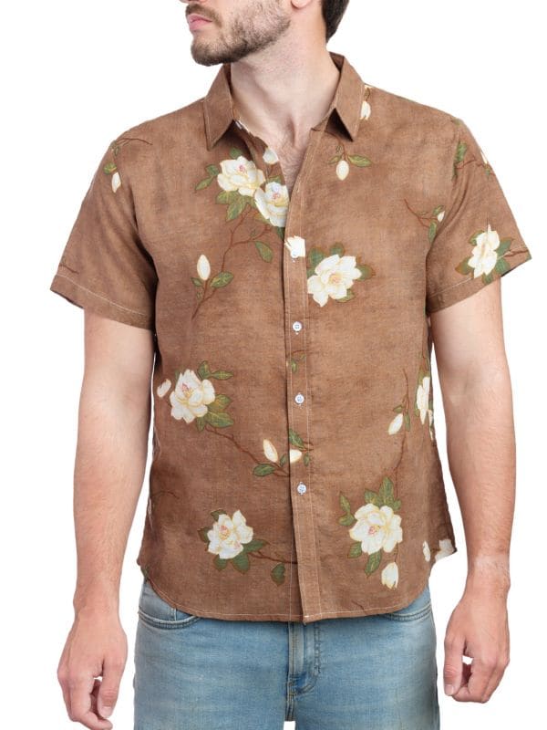 Рубашка на пуговицах с цветочным принтом Saryans Arthur