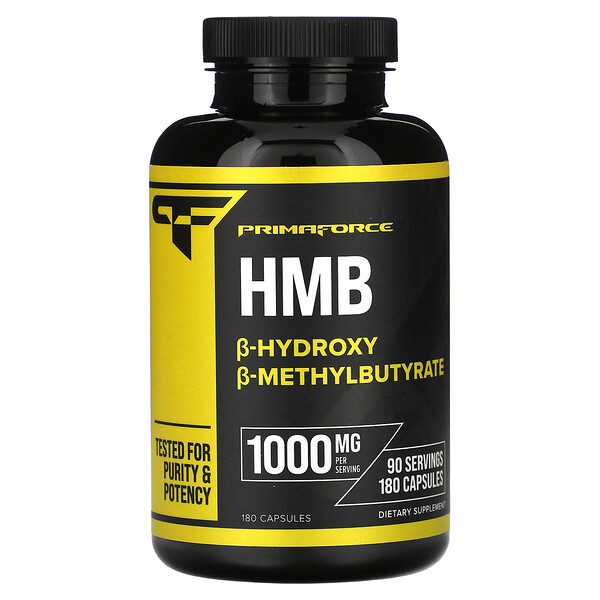 HMB, B-Hydroxy B-Methylbutyrate, 1,000 mg , 180 Capsules Primaforce