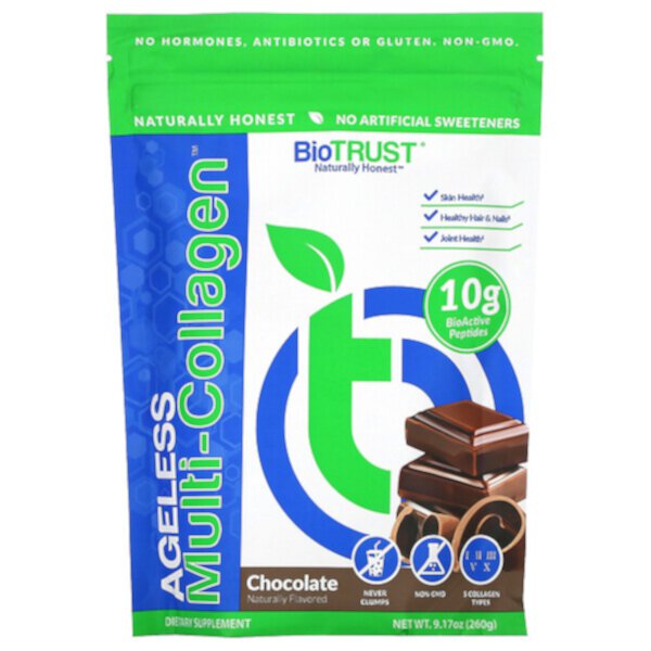 Ageless Multi-Collagen, шоколад, 9,17 унций (260 г) BioTRUST