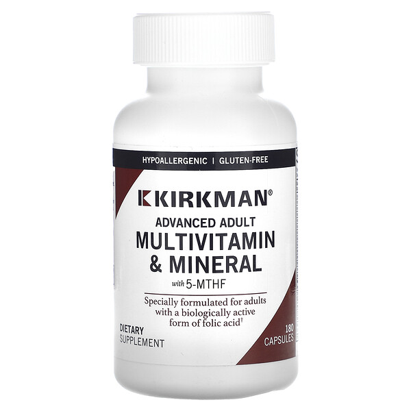 Продвинутый взрослый мультивитамин и минералы с 5-MTHF - 180 капсул - Kirkman Labs Kirkman Labs
