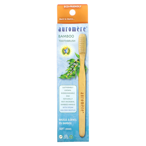 Бамбуковая зубная щетка, мягкая, 1 шт. Auromere