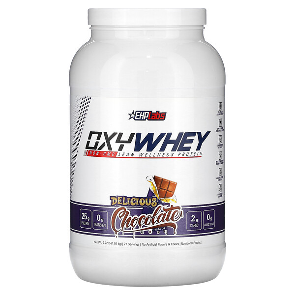 OxyWhey, Lean Wellness Protein, вкусный шоколад, 1,01 кг (2,22 фунта) EHPlabs