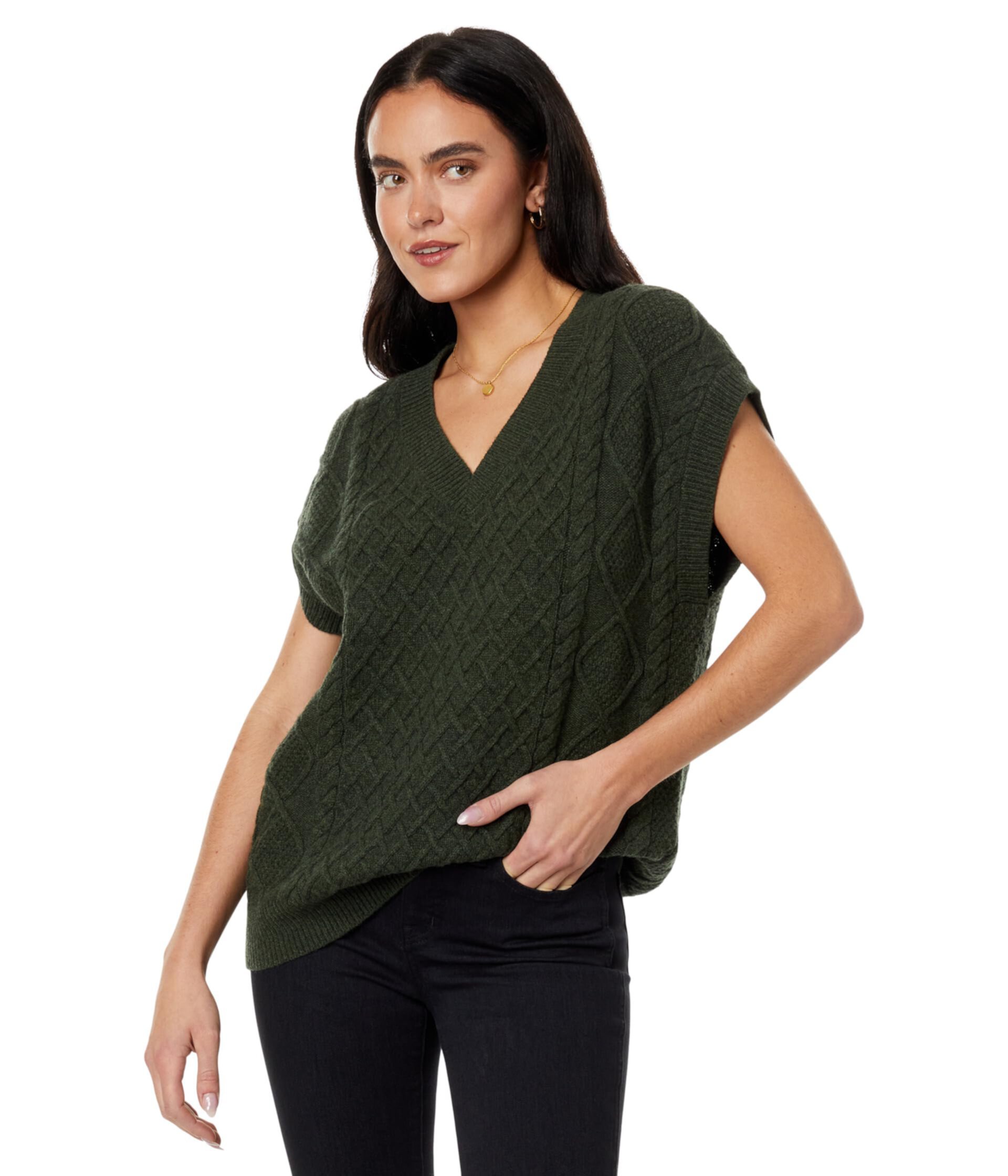 Женская Свитеры Madewell Cable-Knit V-Neck Sweater Vest Madewell