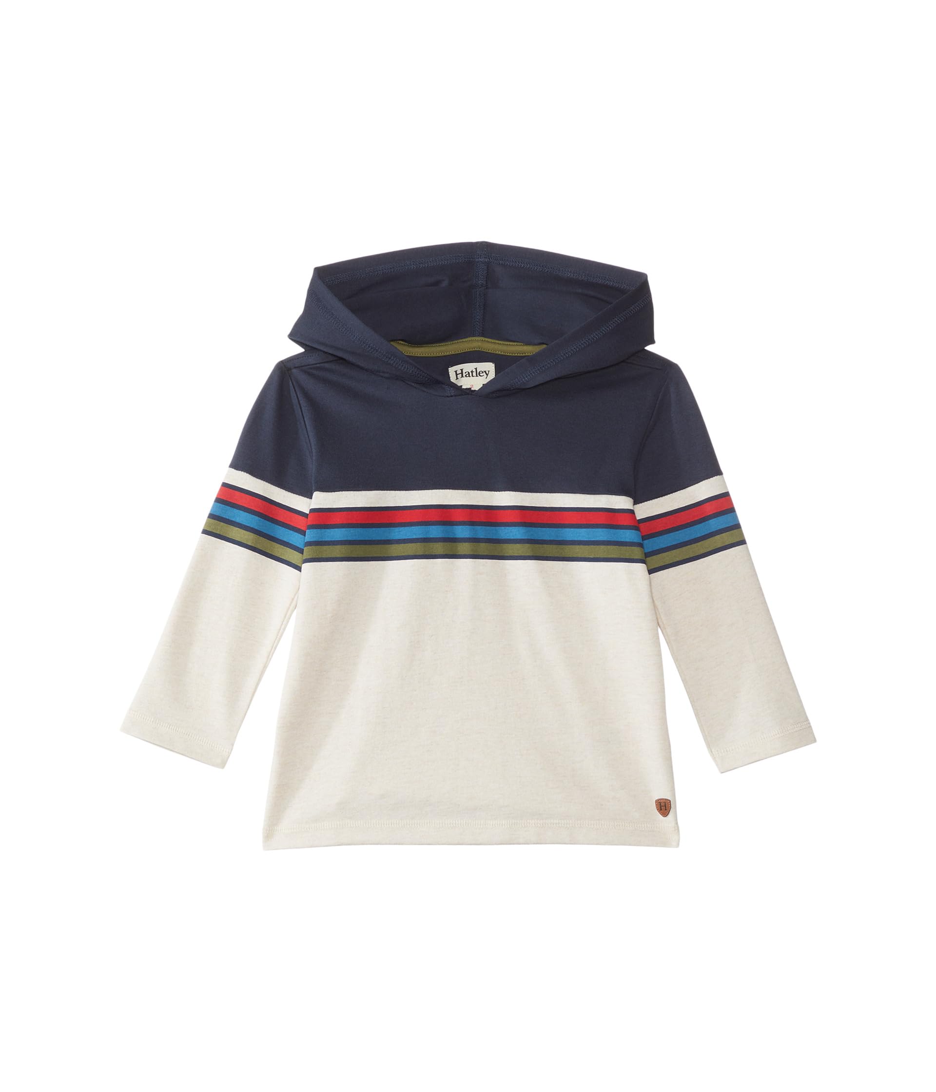 Футболка Hatley Для мальчиков Fall Stripes Long Sleeve Hoodie Tee Hatley