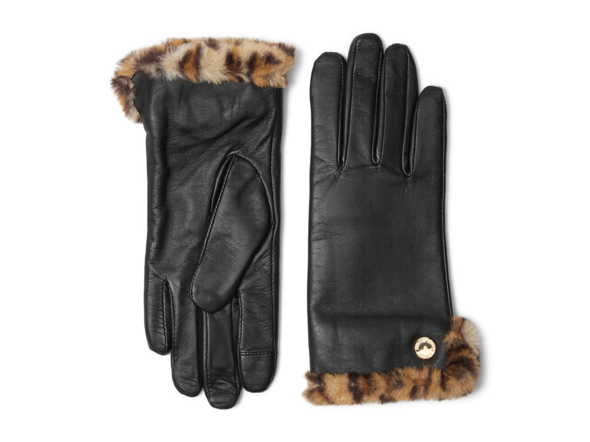 Кожаные перчатки с подкладкой из искусственного меха LAUREN Ralph Lauren