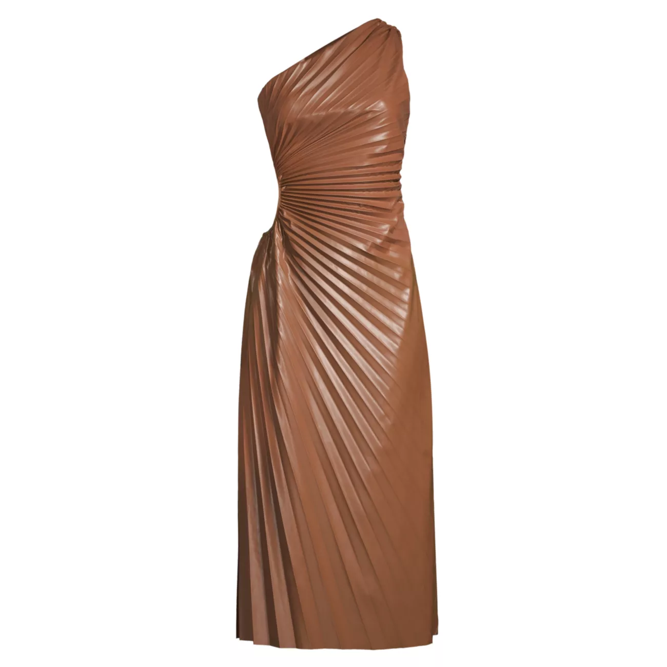 Платье макси Solie из искусственной кожи со складками DELFI