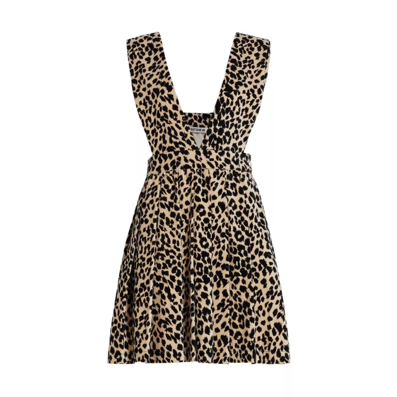 Pleated Leopard Apron Dress Batsheva