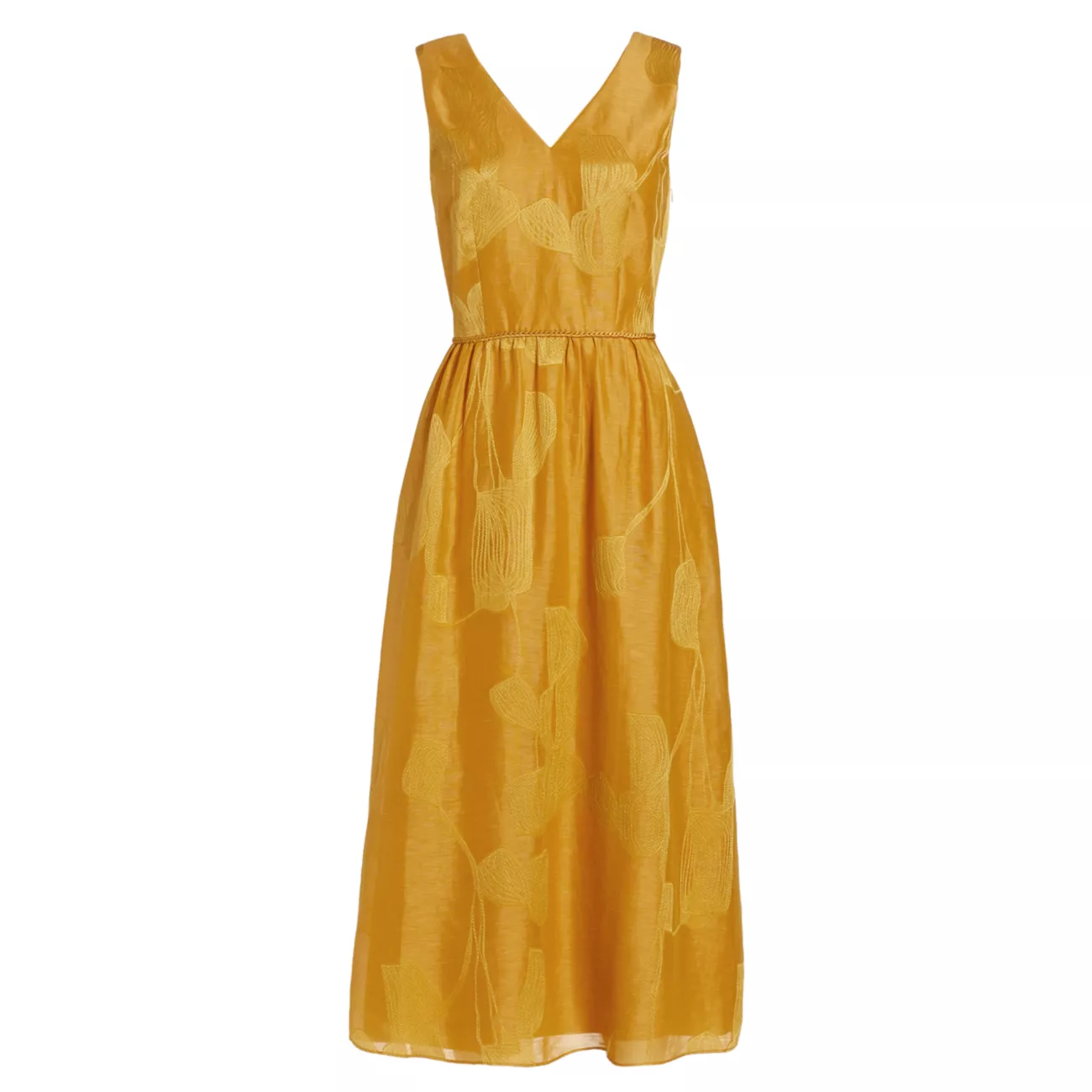 Lansing Leaf Linen &amp; Silk Jacquard Dress Lafayette 148 New York