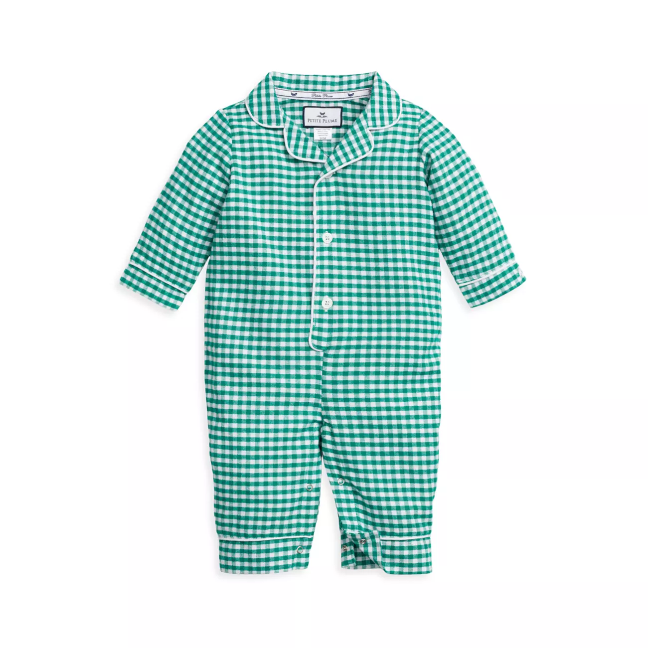 Baby's Gingham Flannel Coveralls Petite Plume