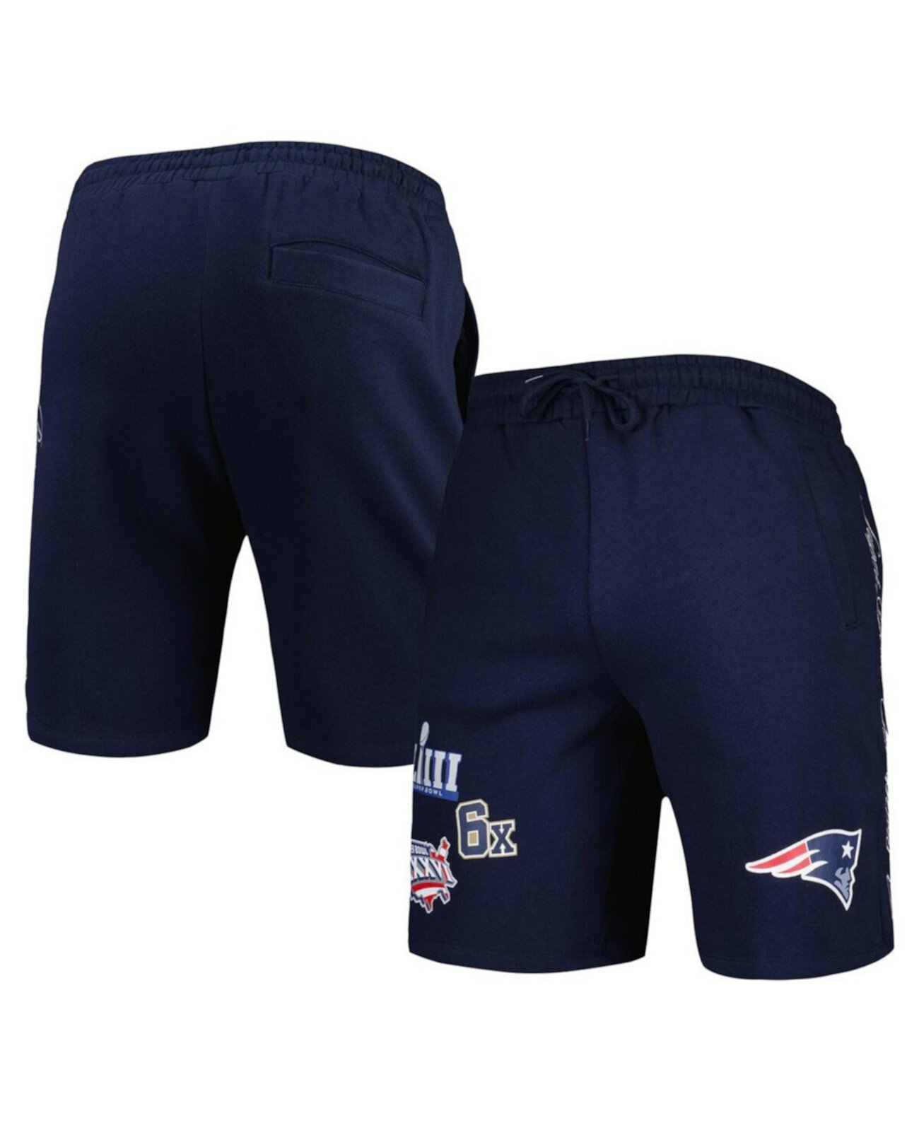 Мужские утеплённые шорты с графикой чемпионов в цвете navy New England Patriots New Era