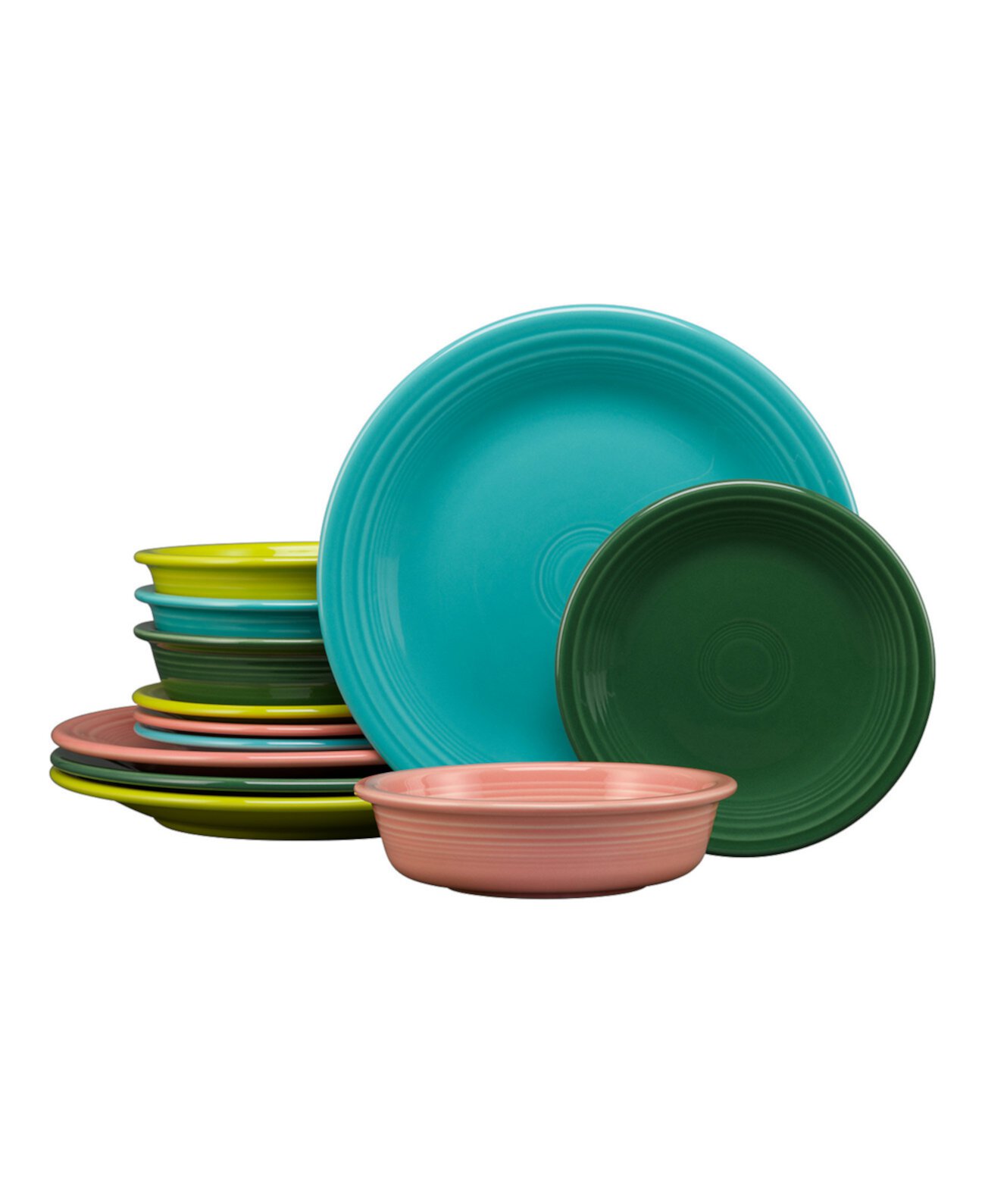 Tropical Mixed Colors 12-Pc Classic Dinnerware Set, Service for 4 FIESTA