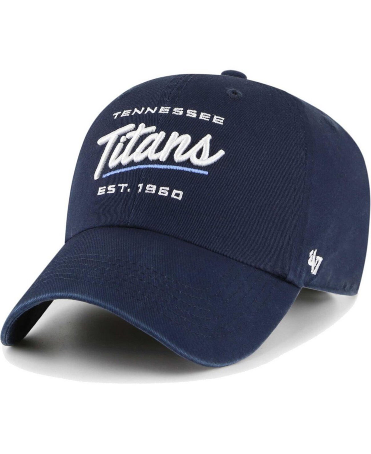Женская темно-синяя регулируемая шапка Tennessee Titans Sidney Clean Up '47 Brand