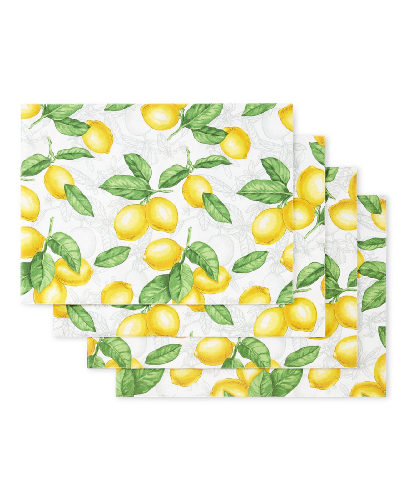 Набор из 4 подставок для столовых приборов «Много лимонов», 13 x 17,5 дюймов Martha Stewart