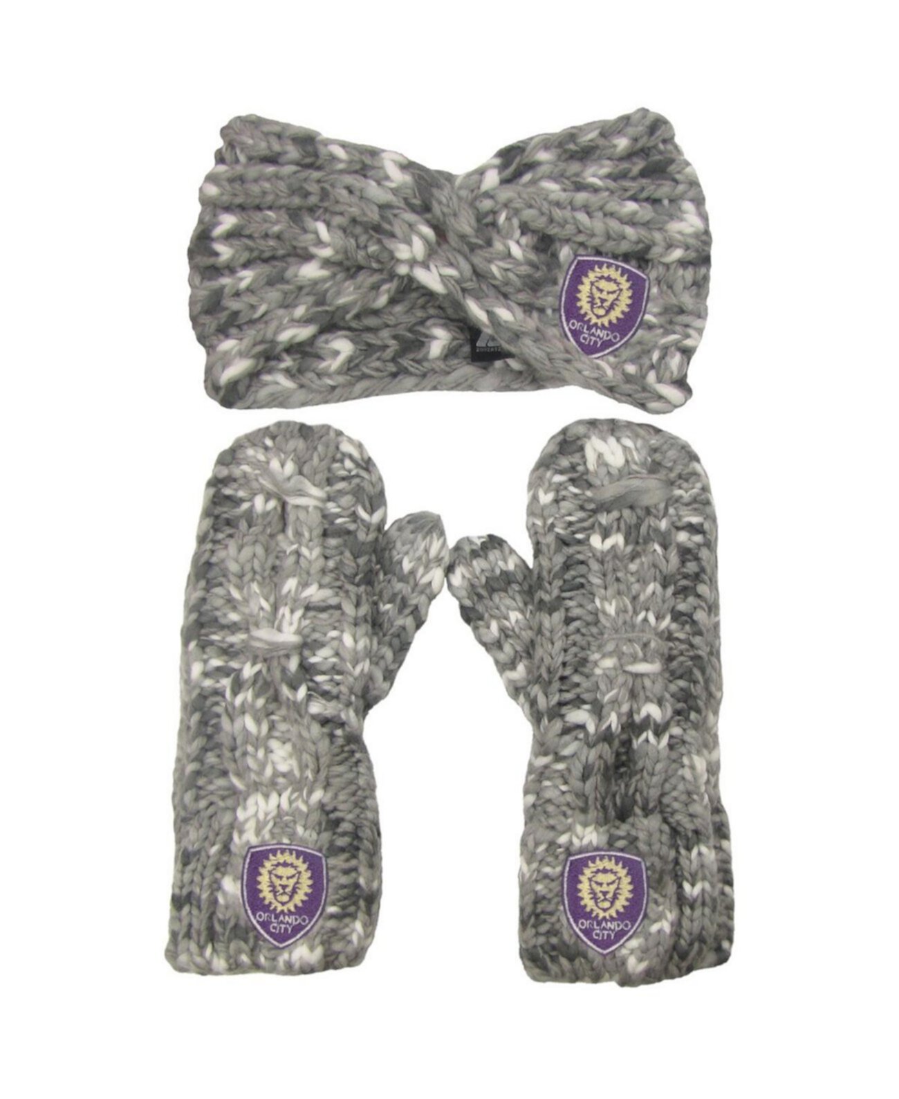 Женский серый комплект с повязкой на голову и варежками Orlando City SC Marled ZooZatz