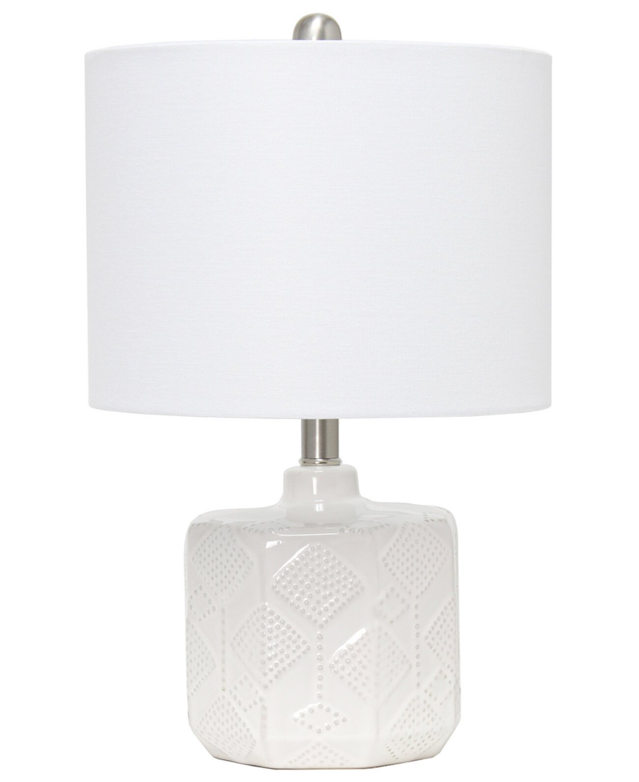 19-дюймовая современная богемная керамическая прикроватная настольная лампа с цветочным узором и текстурой с абажуром из белой ткани All The Rages