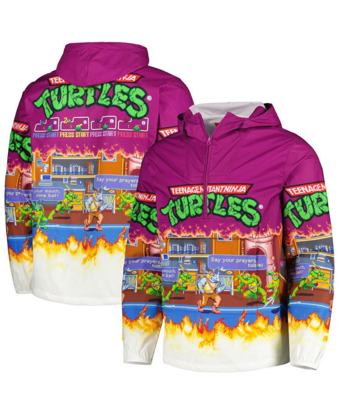 Мужская фиолетовая легкая куртка с короткими молниями и черепахами-ниндзя Chalk Line