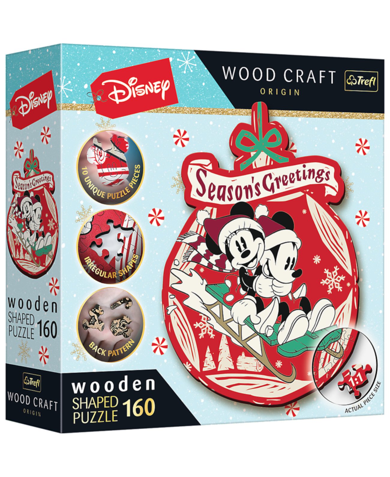 Деревянный пазл Disney Christmas Mickey из дерева, 160 предметов Trefl