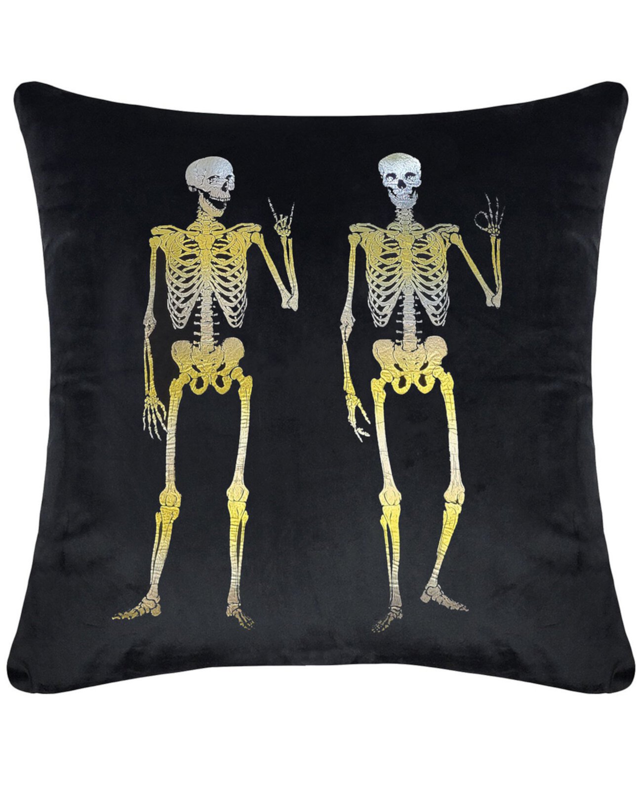 Декоративная декоративная подушка Velvet Rocker Skeletons, 18 x 18 дюймов Edie@Home