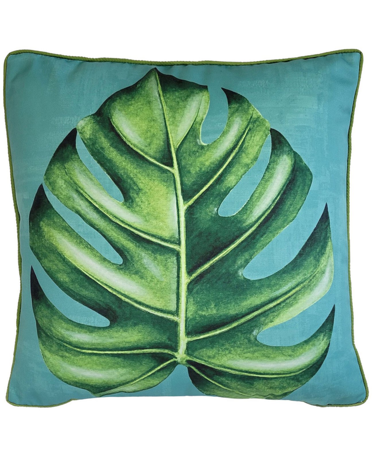 NYBG Декоративная подушка с принтом листьев Монстеры для использования в помещении и на открытом воздухе, 20 x 20 дюймов Edie@Home