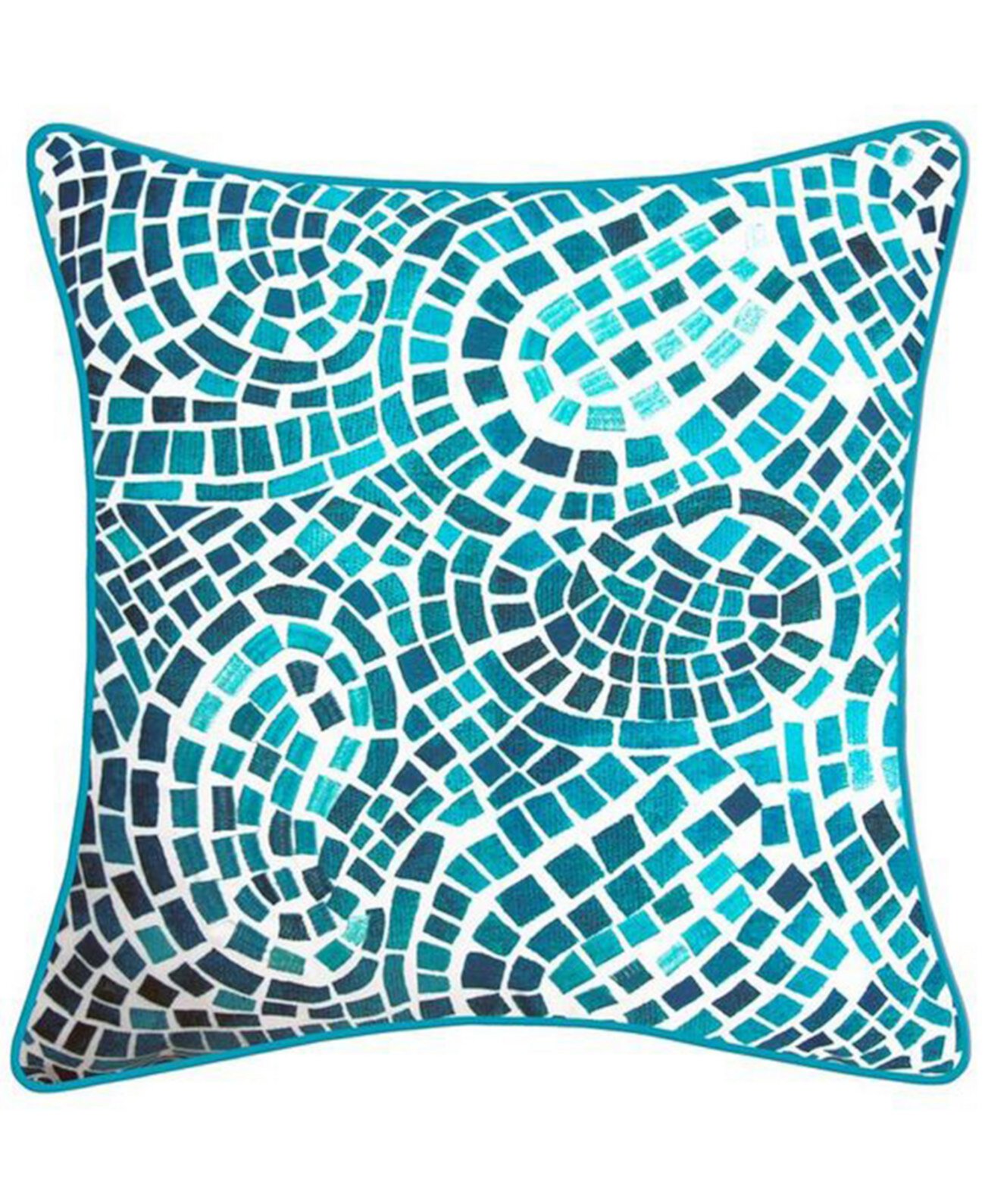 NYBG Внутренняя, наружная декоративная подушка с вышивкой мозаикой, 20 x 20 дюймов Edie@Home