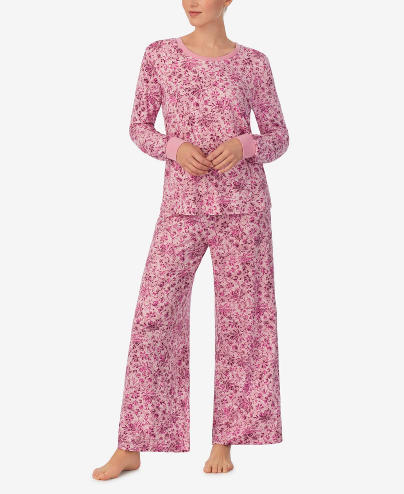 Женский пижамный комплект из 2 предметов с длинными рукавами и длинными брюками Ellen Tracy