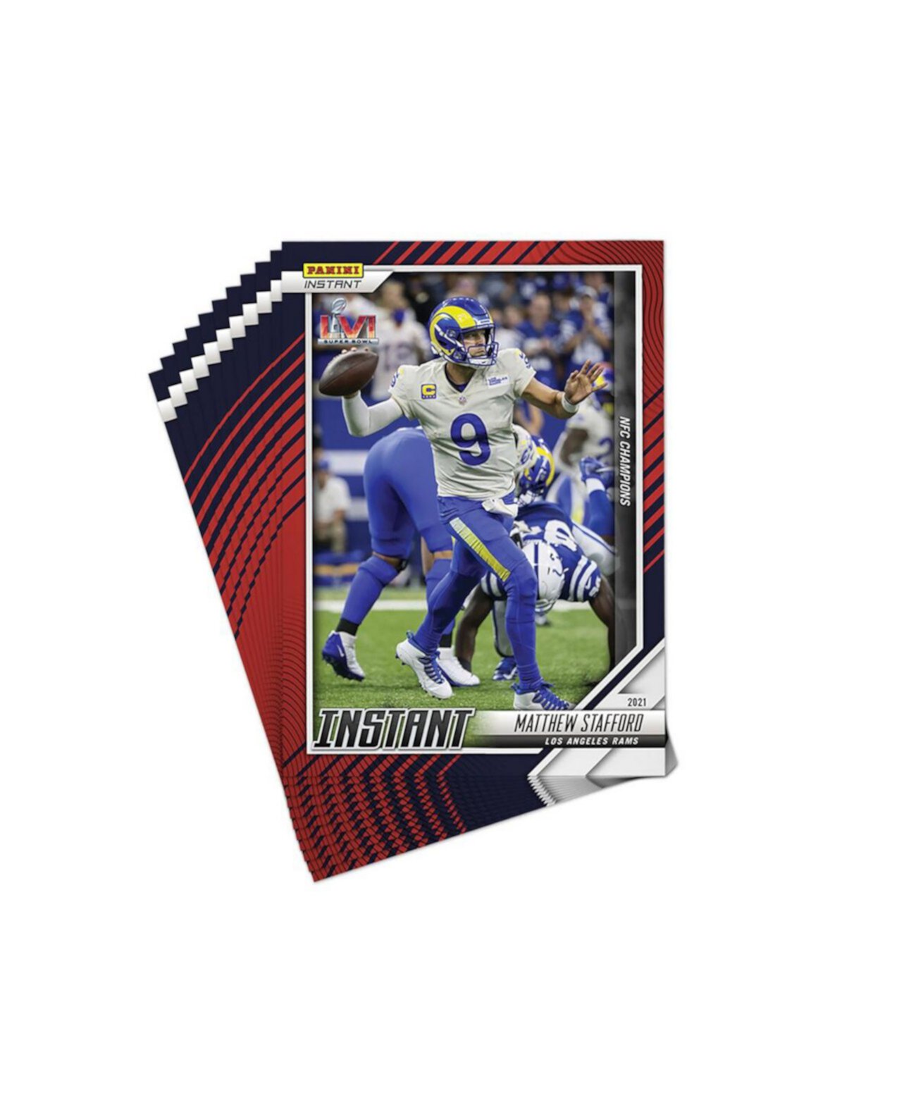 Эксклюзивный набор коллекционных карточек Los Angeles Rams Parallel Instant 2021 NFC Champions 24 Team — ограниченное издание из 99 штук Panini America