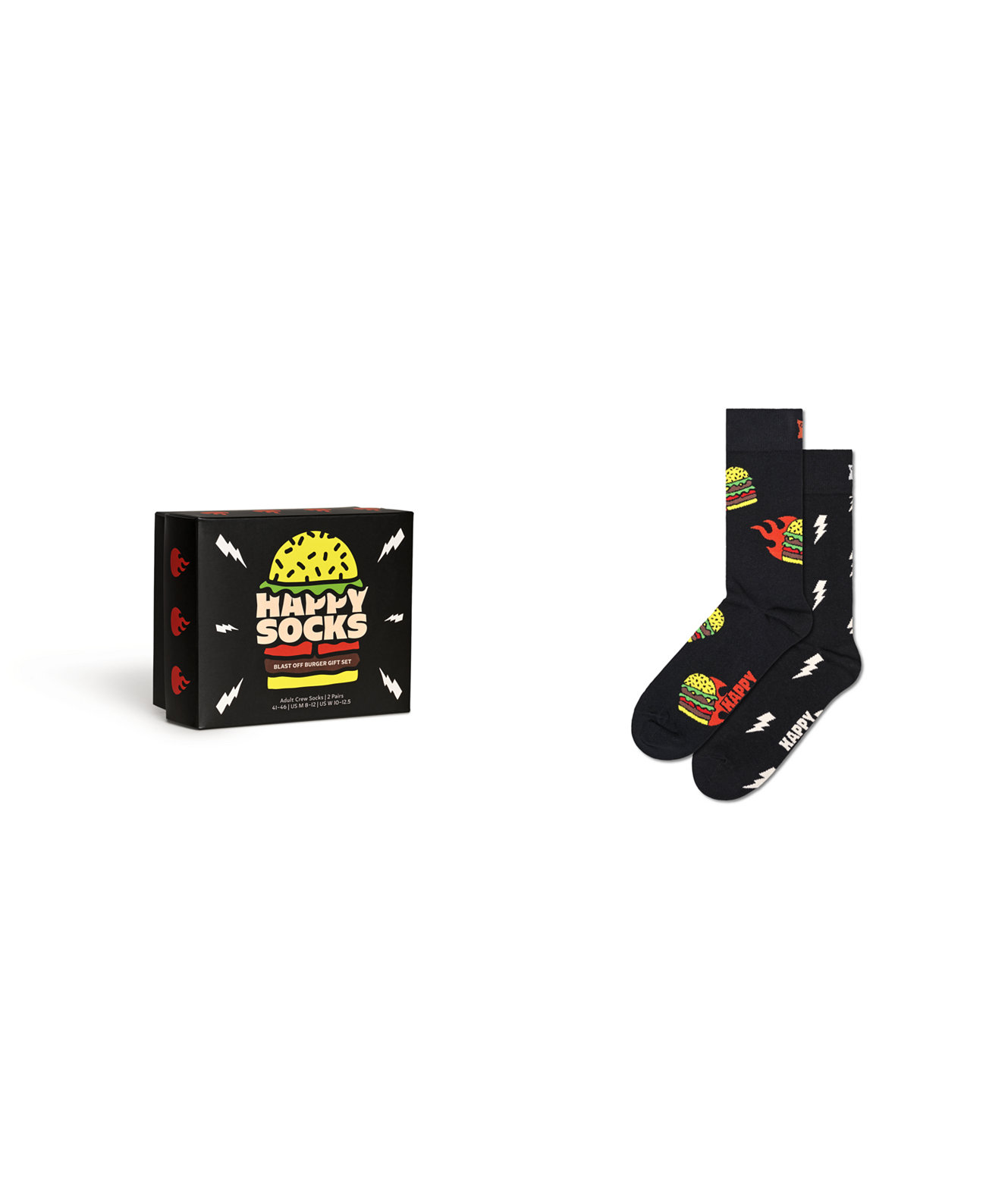 Подарочный набор мужских носков Blast Off Burger, 2 шт. Happy Socks