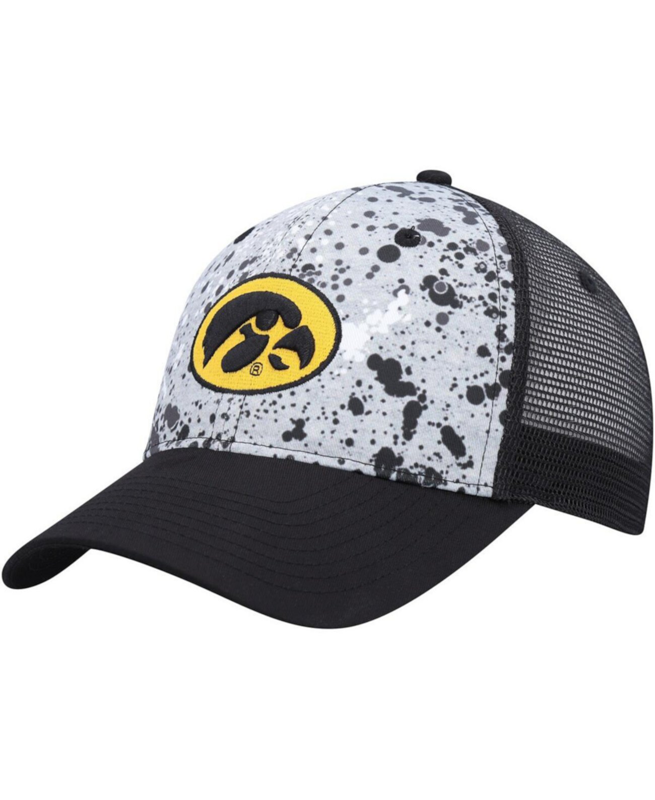 Бейсболка Colosseum Мужская серая и черная Iowa Hawkeyes Love Fern Trucker Snapback Colosseum