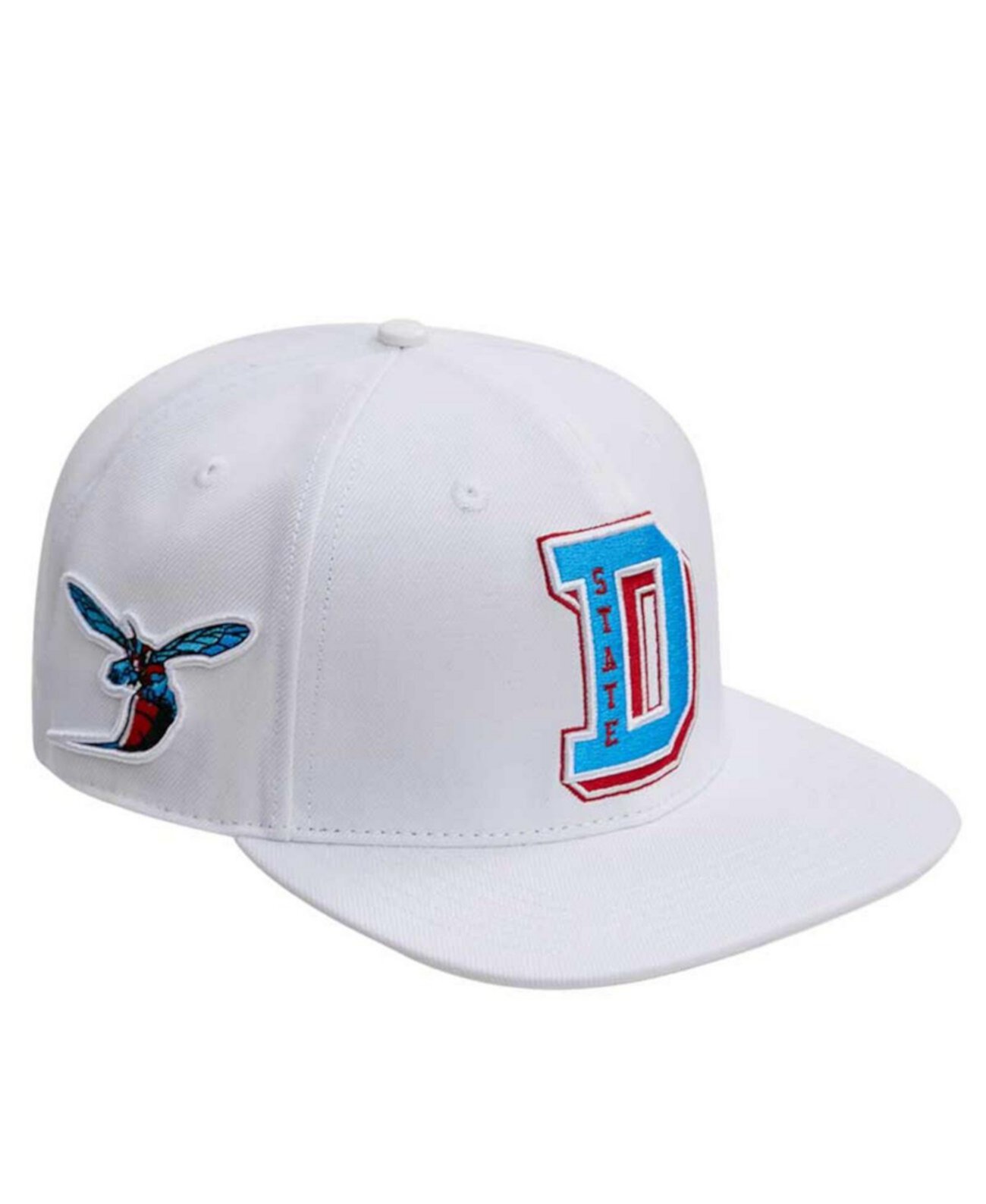 Мужская белая шерстяная кепка Delaware State Hornets с плоским козырьком и snapback застежкой Pro Standard