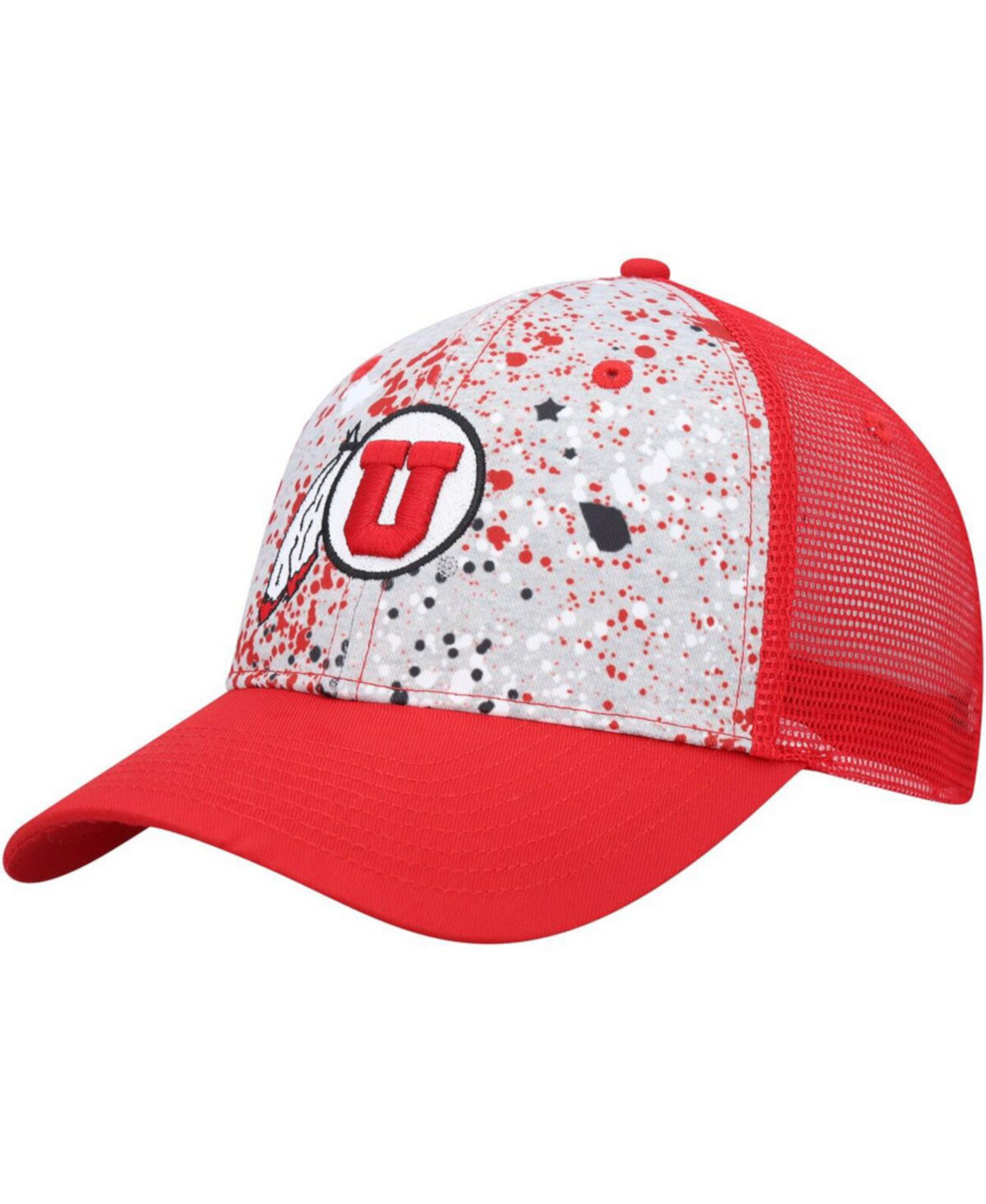 Бейсболка Colosseum Мужская серая и красная Utah Utes Love Fern Trucker Snapback Colosseum