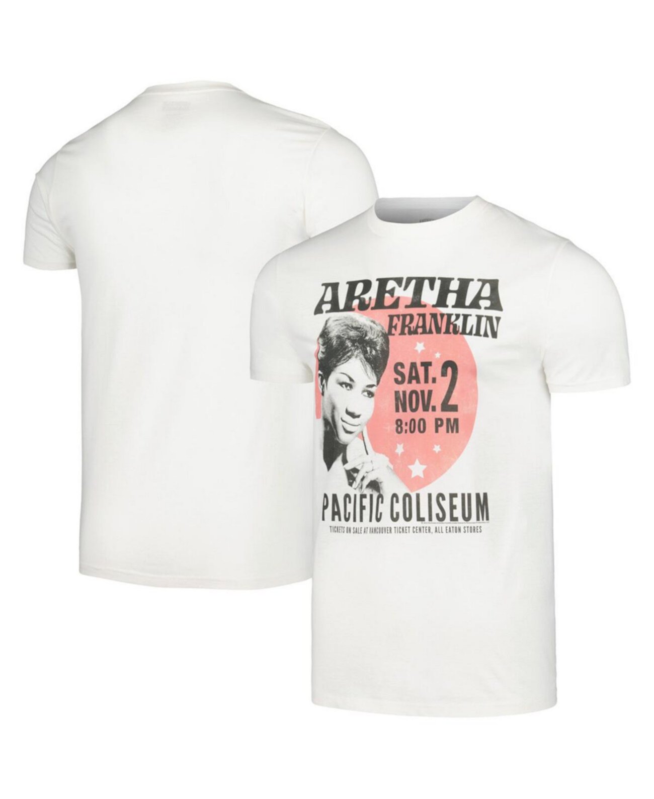 Мужская футболка с круглым плакатом Natural Aretha Franklin American Classics