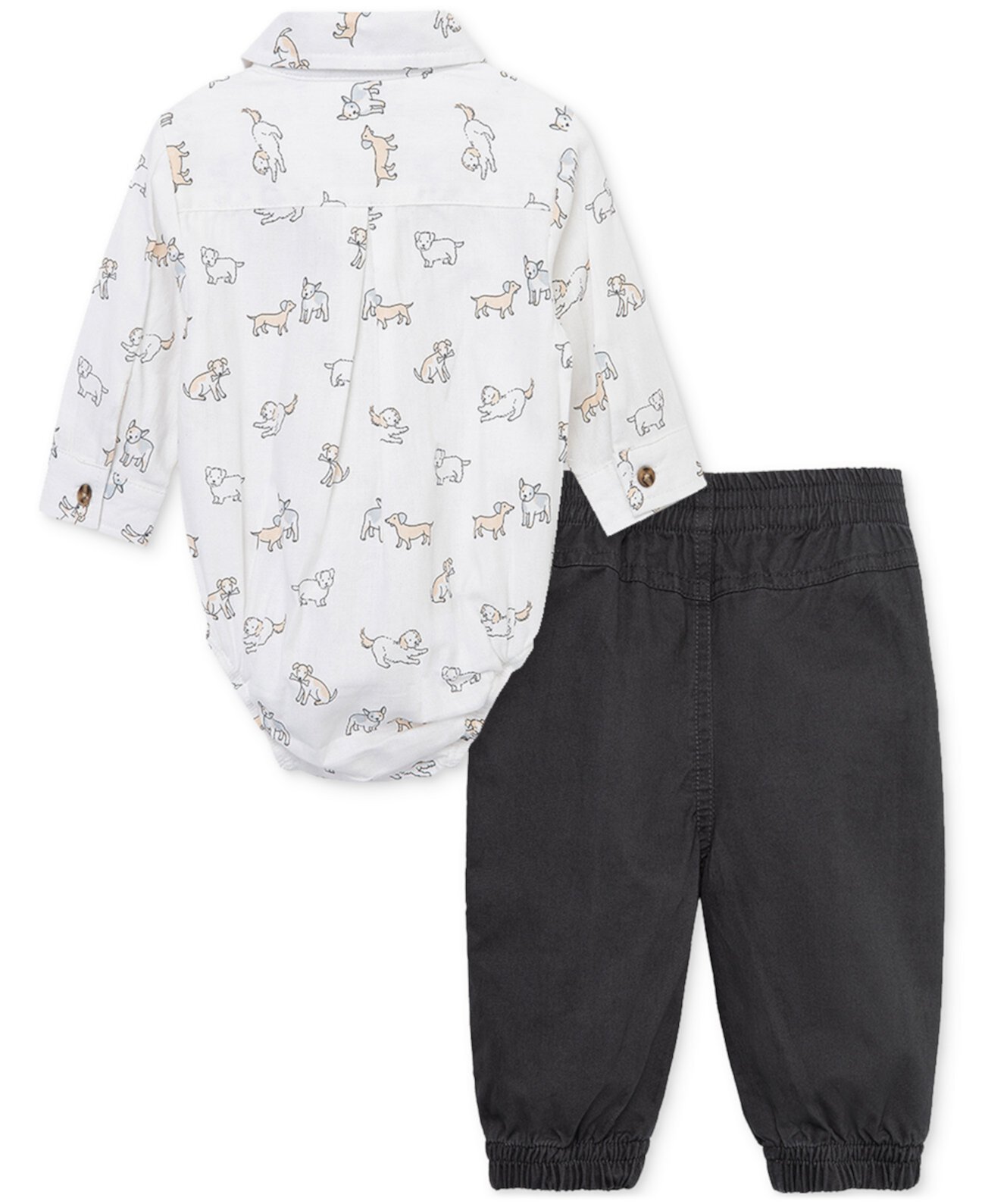 Хлопковое боди и штаны с принтом Puppy Fun для маленьких мальчиков, комплект из 2 предметов Little Me