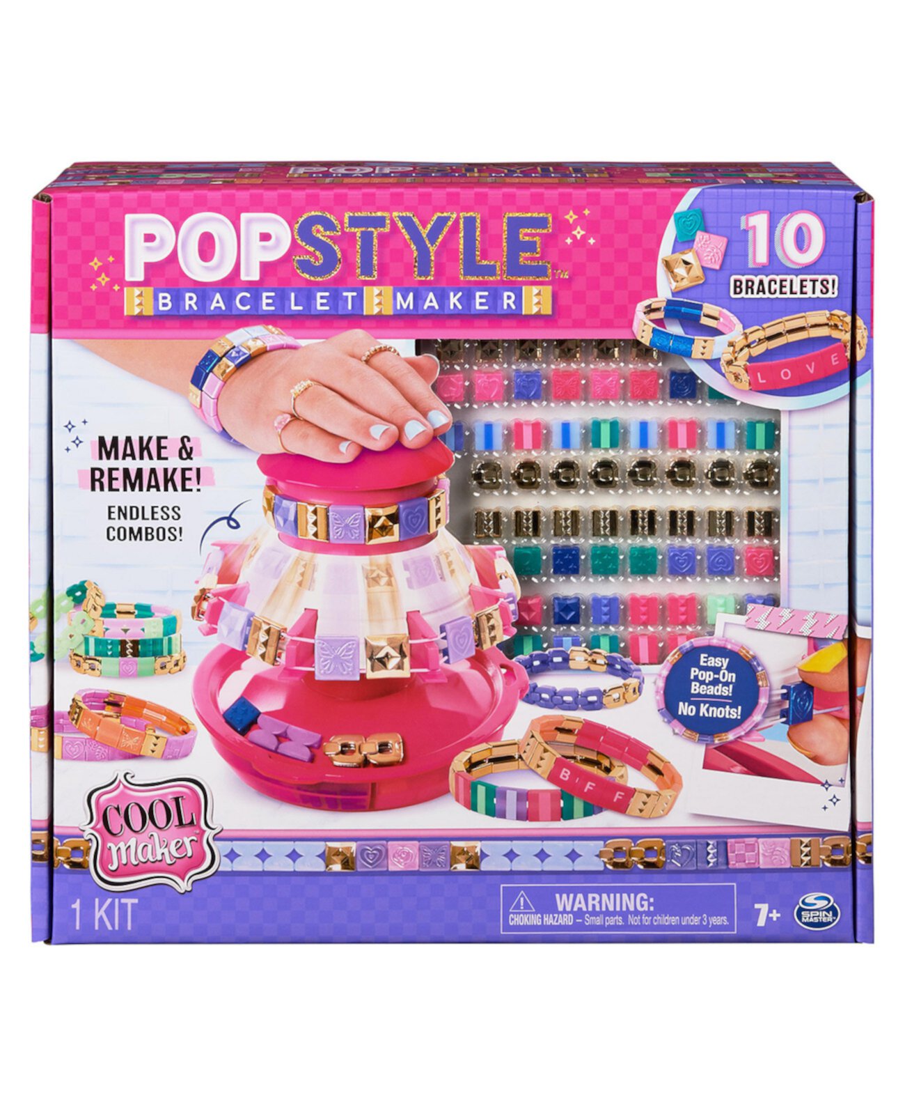Устройство для изготовления браслетов в стиле попстиль, 170 стильных бусин, 10 браслетов, хранилище, набор для изготовления браслетов дружбы, детские игрушки для девочек своими руками Cool Maker