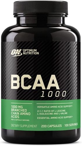 Универсальная поддержка аминокислот BCAA 1000, 200 капсул Optimum Nutrition