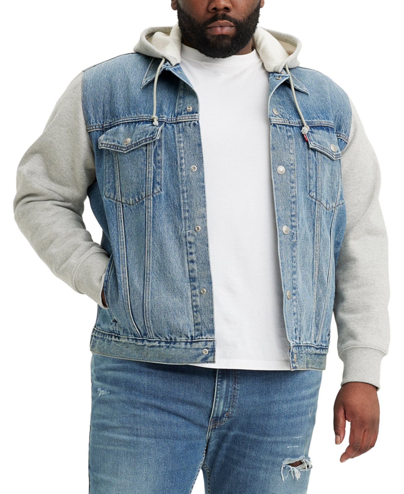 Мужская Куртка Levi's® Big & Tall Relaxed-Fit Hooded Trucker Jacket Levi's®