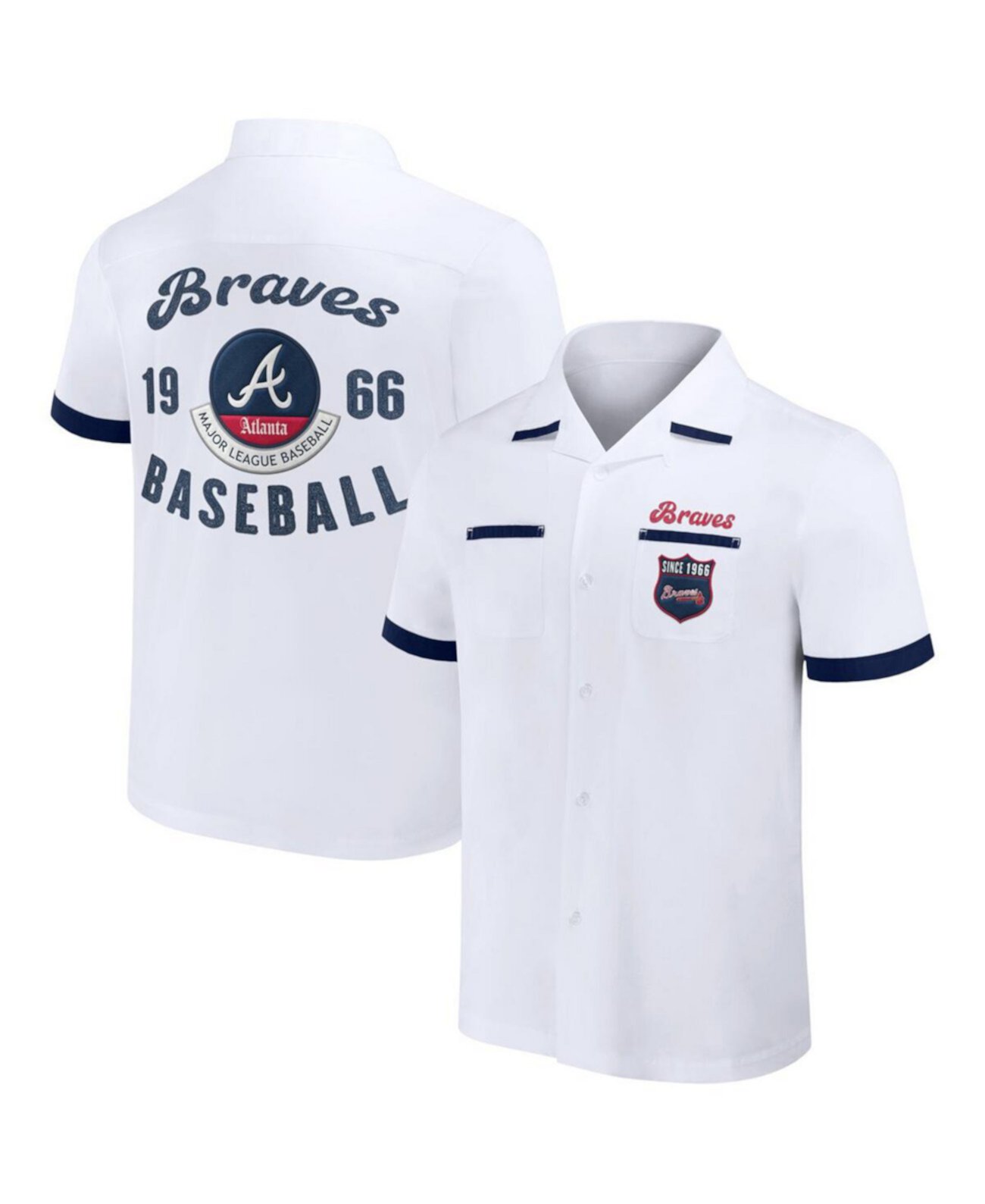 Мужская рубашка на пуговицах для боулинга Darius Rucker Collection от Atlanta Braves Fanatics