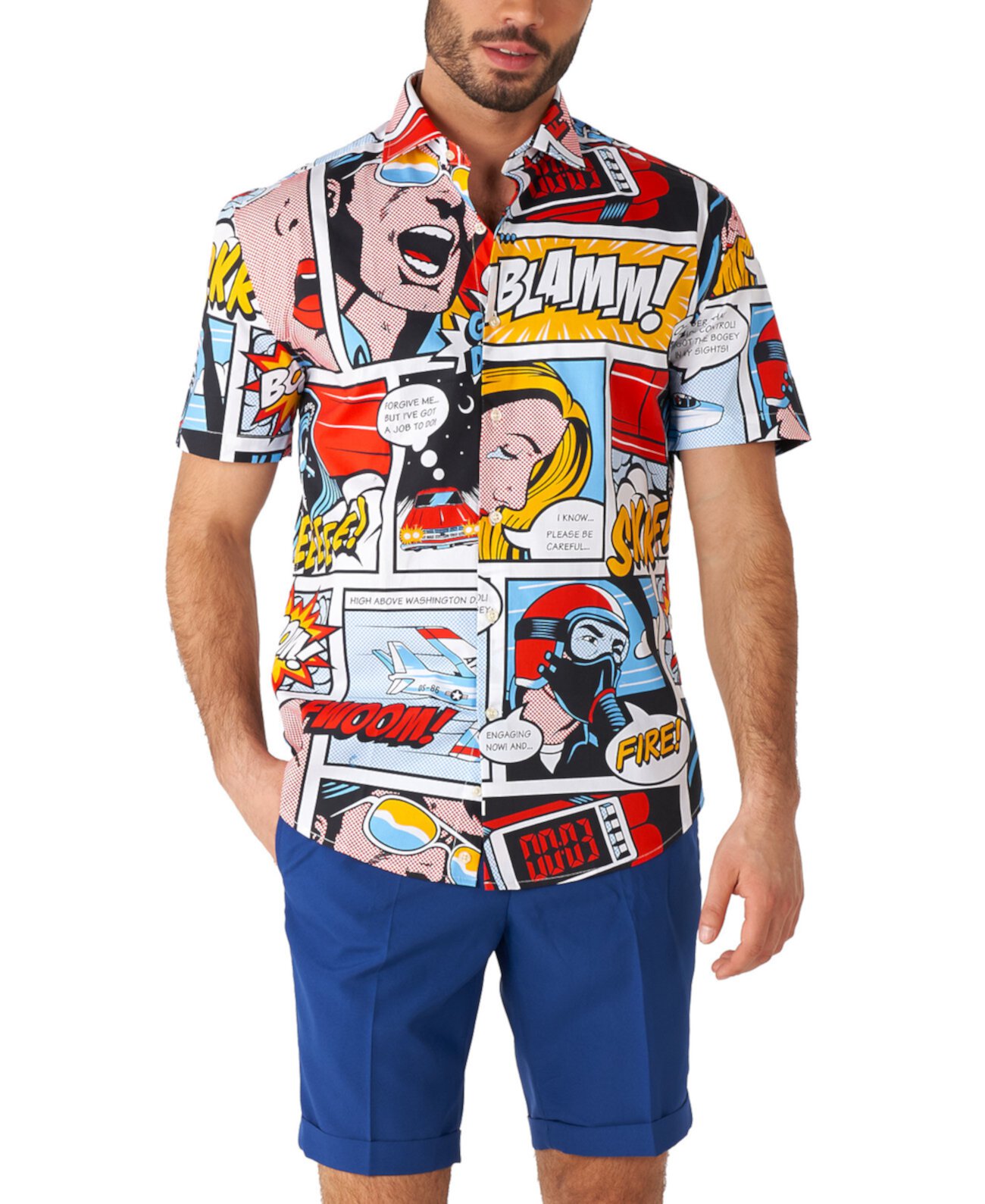 Мужская рубашка с коротким рукавом Danger Days с рисунком комиксов OppoSuits