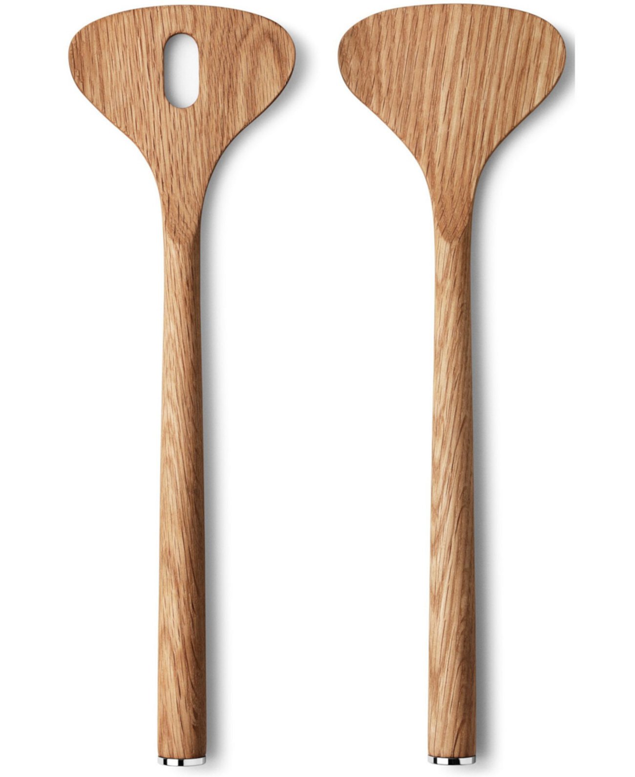 Alfredo Salad Servers, Oak Wood and Stainless Steel Georg Jensen