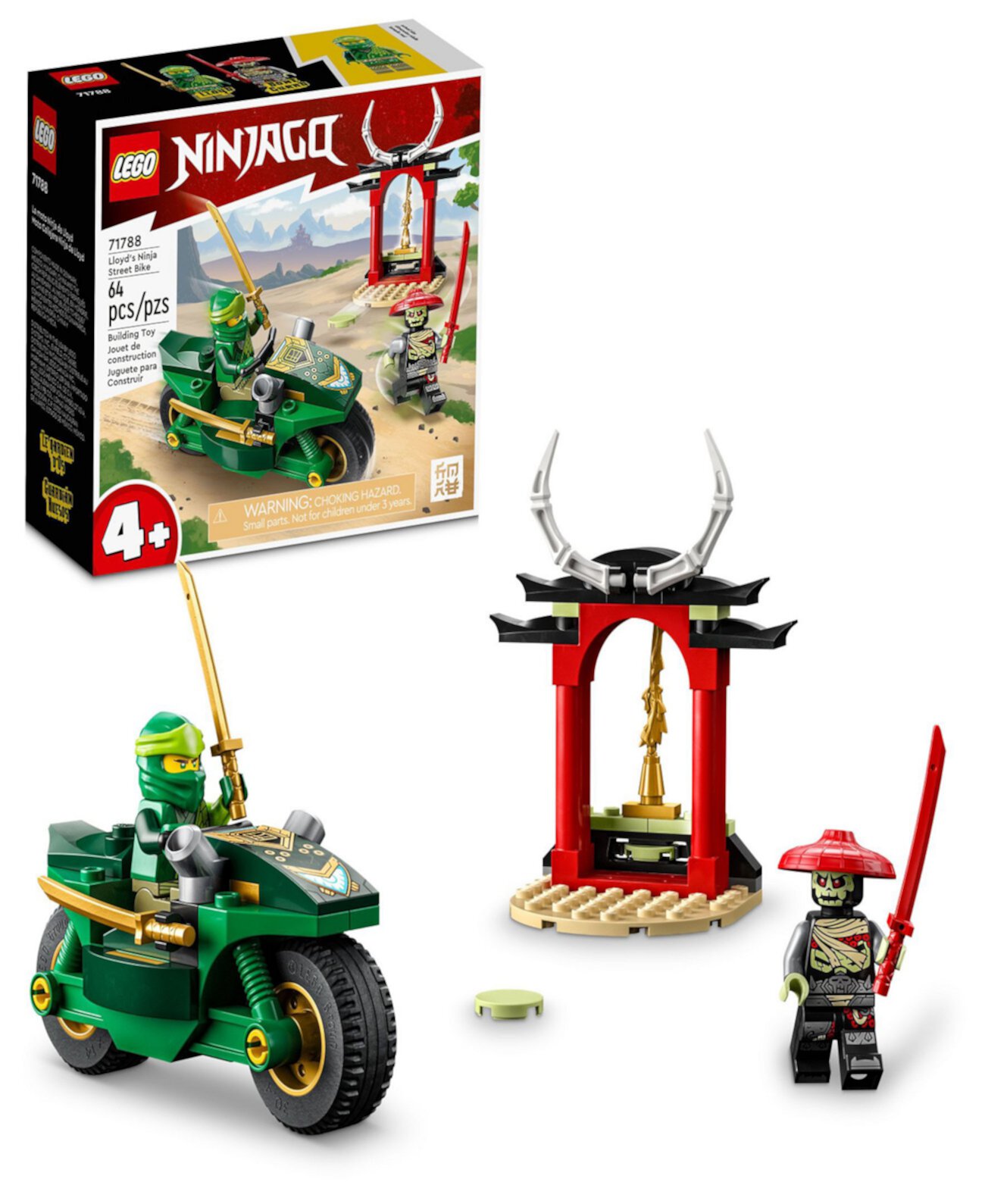 Ninjago Lloyd’s Ninja Street Bike 71788 Набор игрушек с фигурками Ллойда и Костяного стража Lego