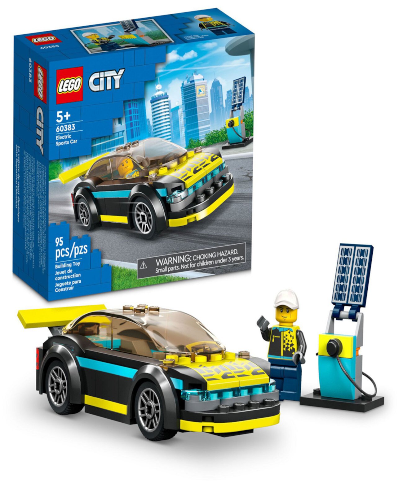 Модель спортивного электромобиля City Great Vehicles с минифигуркой 60383, набор игрушек Lego