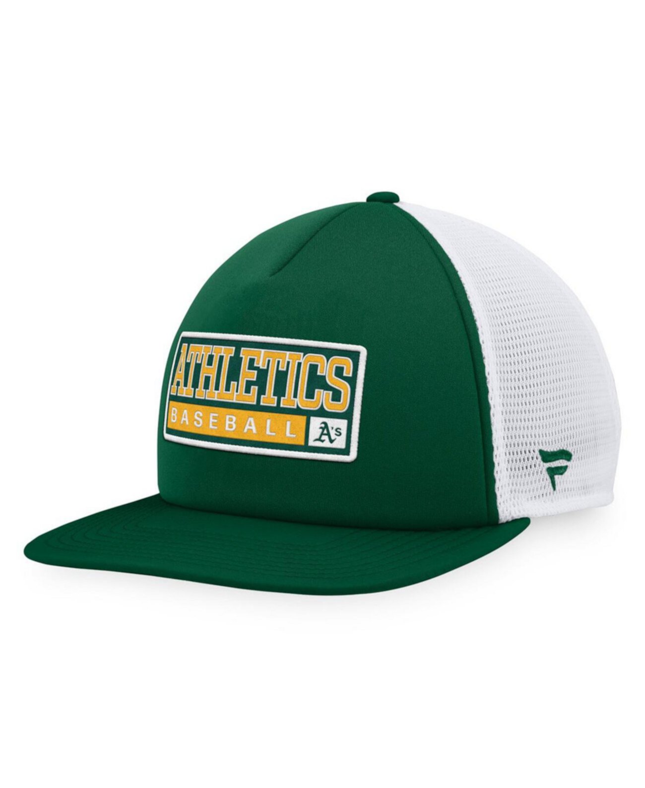 Мужская зелено-белая кепка Oakland Athletics Foam Trucker Snapback Majestic