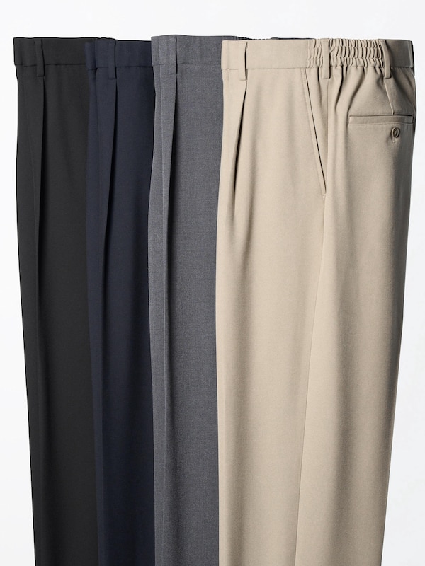 Мужские Классические брюки Uniqlo Wide-Fit Pleated Pants Uniqlo