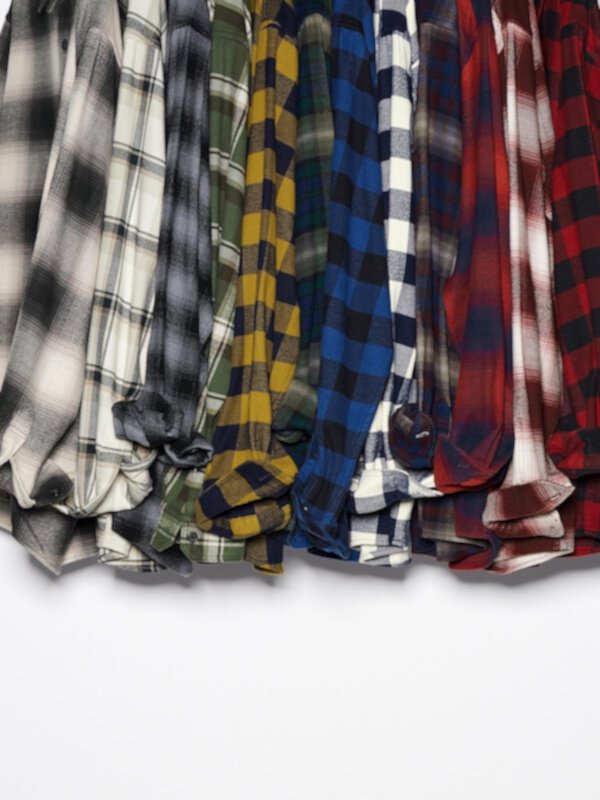 Мужская Повседневная рубашка Uniqlo Flannel Checked Long-Sleeve Shirt Uniqlo