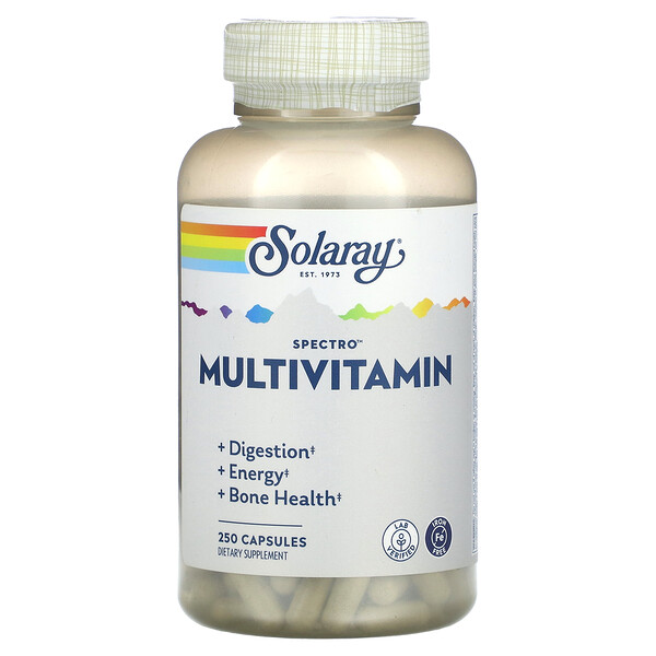 Spectro Мультивитамины, без железа, 250 капсул Solaray