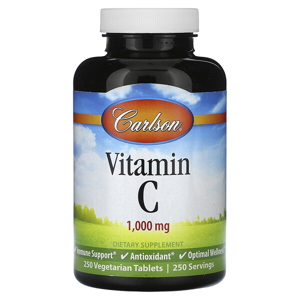 Витамин C - 1000 мг - 250 вегетарианских таблеток - Carlson Carlson