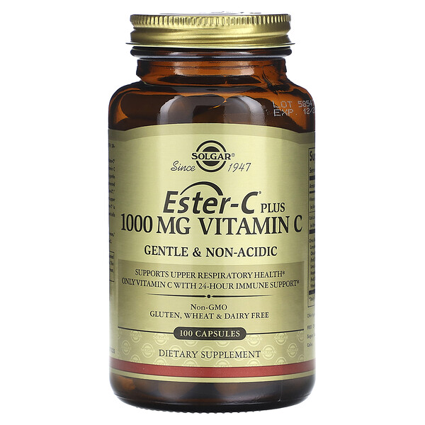 Ester-C Plus, Витамин C, 1000 мг, 100 капсул - Solgar Solgar
