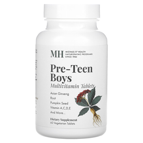 Мультивитамины для мальчиков предподросткового возраста, 60 вегетарианских таблеток Michael's Naturopathic