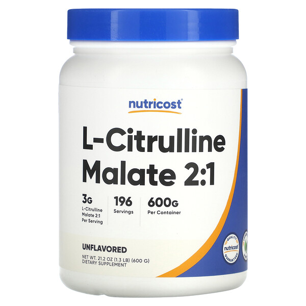 L-цитруллин малат 2:1, без вкуса, 21,2 унции (600 г) Nutricost