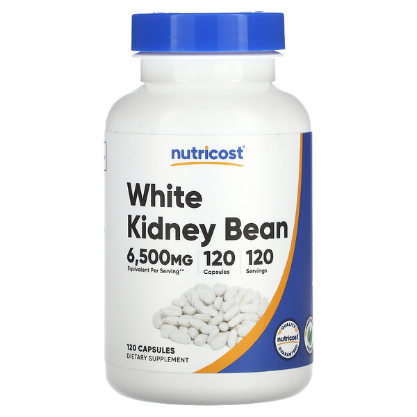 Белая фасоль, 6500 мг, 120 капсул Nutricost